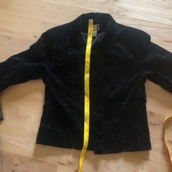 AT Denim Jacket —Black with Silver Tulips - Picture 12 of 14